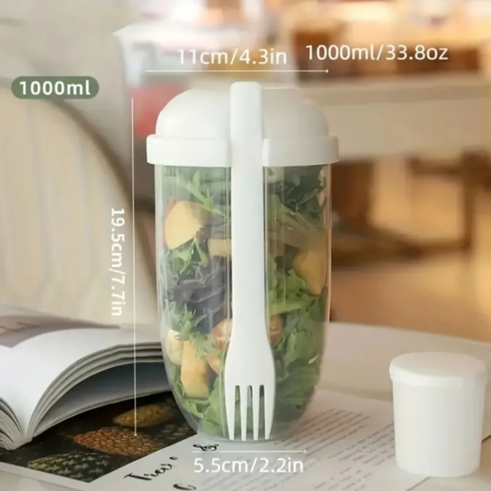 NEW Salad Cup On The Go Salad Shaker with Fork Color Blue‎